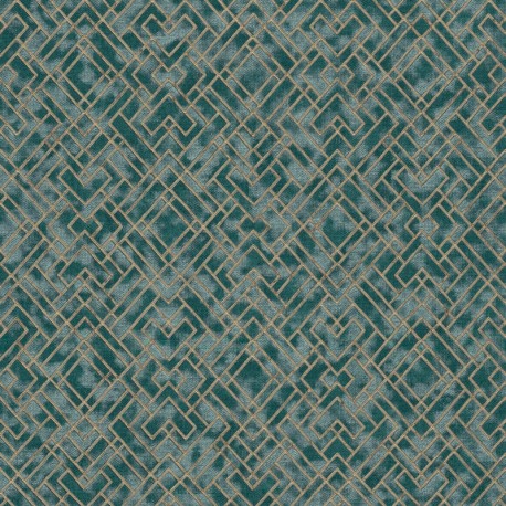 Tapet Art Deco verde-auriu