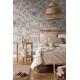 Fototapet gri-bej Fluturi si flori - decorare