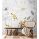 Fototapet floral alb-negru - decorare