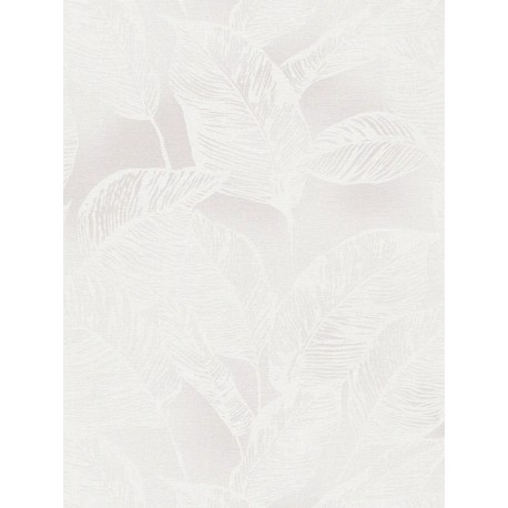 Tapet ecologic cu motiv vegetal alb-gri