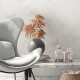 Tapet ecologic cu motiv vegetal alb-gri - decorare