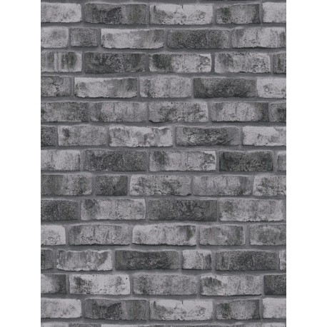 Tapet industrial Caramida gri-negru