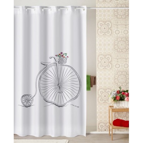 Perdea dus alba Bicicleta Retro - decor