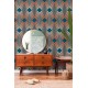 Tapet Retro Chic albastru - decor