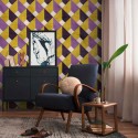 Fototapet retro geometric galben-mov