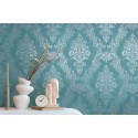 Tapet elegant stil Baroc turcoaz