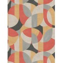 Tapet Bauhaus geometric gri-rosu