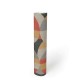 Tapet Bauhaus geometric gri-rosu