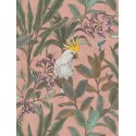 Tapet exotic vintage Kakadu roz-crem