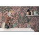 Tapet exotic vintage Kakadu roz-crem