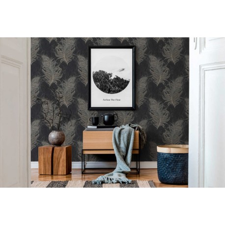 Tapet neobaroc negru Mata Hari