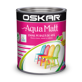 Vopsea Oskar Aqua Matt Alb murdar designer 0.6l