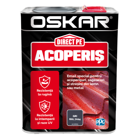 Vopsea Oskar Direct Pe Acoperis Gri RAL 7024 2.5L