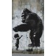 Fototapet Graffiti Gorila alb negru