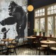 Fototapet Graffiti Gorila alb negru