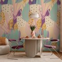 Fototapet frunze tropicale stilizate