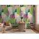 Fototapet frunze tropicale stilizate pastel