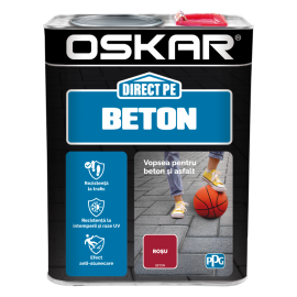 Vopsea Oskar Direct pe Beton rosu 2.5L