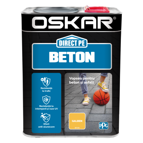Vopsea Oskar Direct pe Beton galben 2.5L