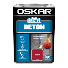 Vopsea Oskar Direct pe Beton rosu 0.75L