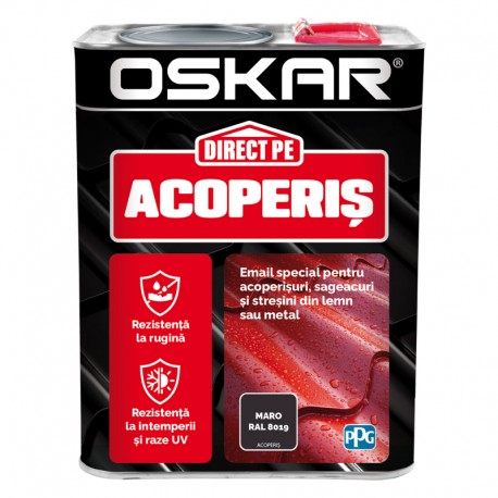 Vopsea Oskar Direct Pe Acoperis Maro RAL 8019 2.5L