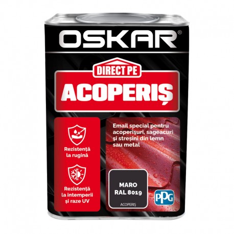 Vopsea Oskar Direct Pe Acoperis Maro RAL 8019 0.75L