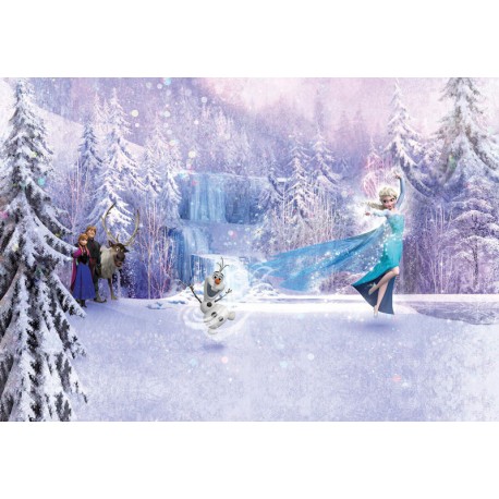 Fototapet Frozen - Elsa si Olaf dansand